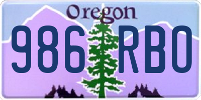 OR license plate 986RBO