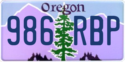 OR license plate 986RBP