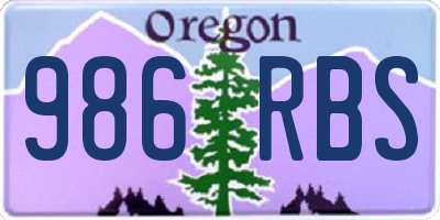 OR license plate 986RBS