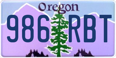 OR license plate 986RBT
