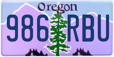 OR license plate 986RBU