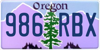 OR license plate 986RBX