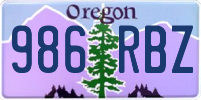 OR license plate 986RBZ
