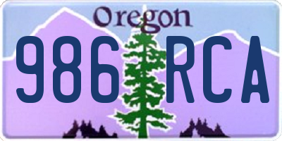 OR license plate 986RCA