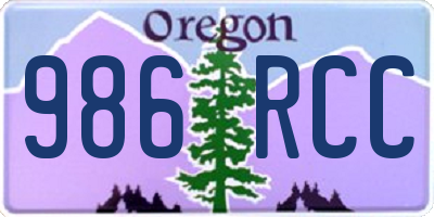 OR license plate 986RCC