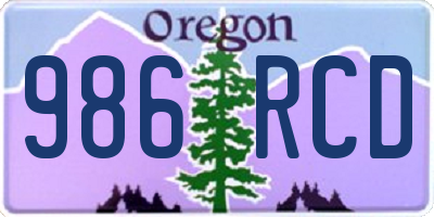 OR license plate 986RCD