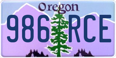 OR license plate 986RCE