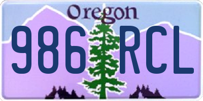OR license plate 986RCL