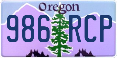 OR license plate 986RCP