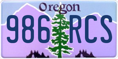 OR license plate 986RCS