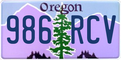 OR license plate 986RCV