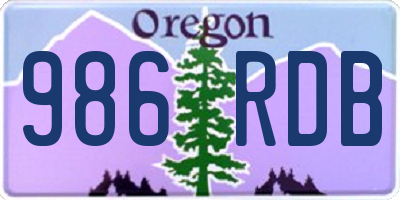OR license plate 986RDB