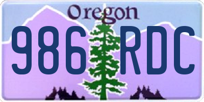 OR license plate 986RDC