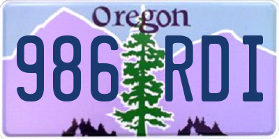 OR license plate 986RDI