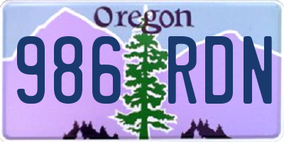 OR license plate 986RDN