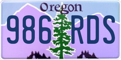 OR license plate 986RDS
