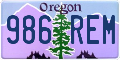 OR license plate 986REM