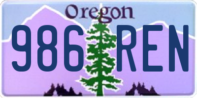 OR license plate 986REN
