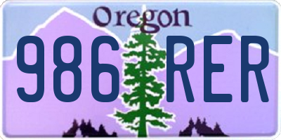 OR license plate 986RER