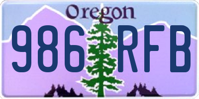 OR license plate 986RFB