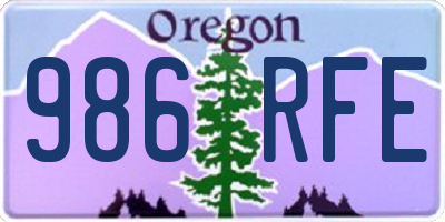 OR license plate 986RFE