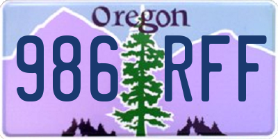 OR license plate 986RFF