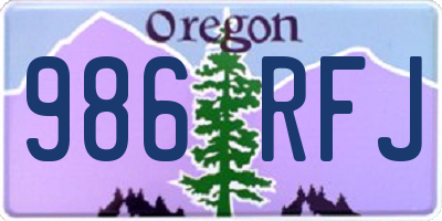 OR license plate 986RFJ