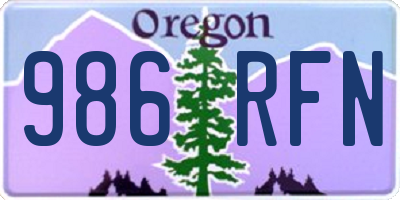 OR license plate 986RFN