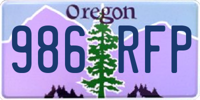 OR license plate 986RFP