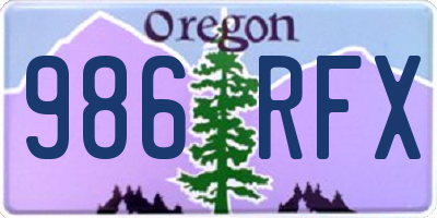 OR license plate 986RFX