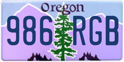 OR license plate 986RGB
