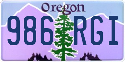 OR license plate 986RGI