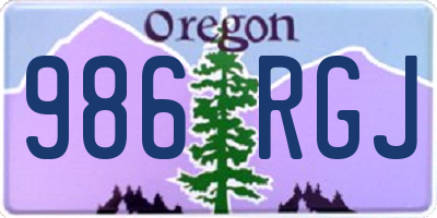 OR license plate 986RGJ