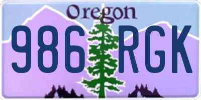 OR license plate 986RGK