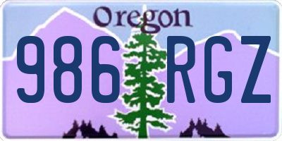 OR license plate 986RGZ