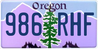 OR license plate 986RHF