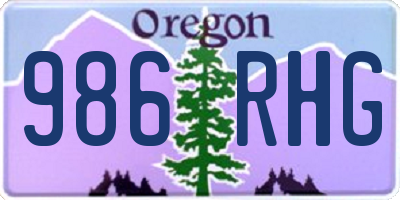 OR license plate 986RHG