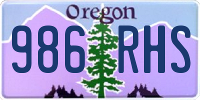 OR license plate 986RHS