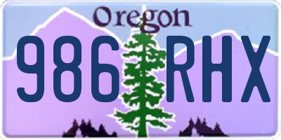 OR license plate 986RHX