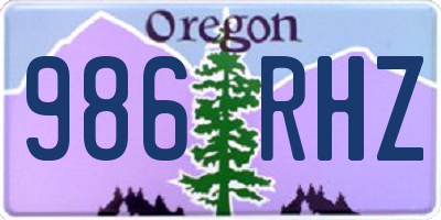 OR license plate 986RHZ