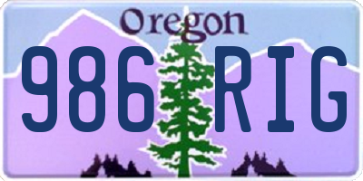 OR license plate 986RIG
