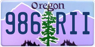 OR license plate 986RII