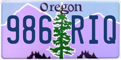 OR license plate 986RIQ