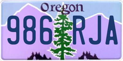 OR license plate 986RJA