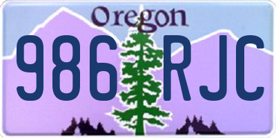 OR license plate 986RJC