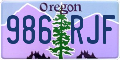 OR license plate 986RJF