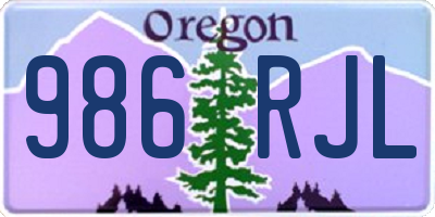 OR license plate 986RJL