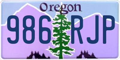 OR license plate 986RJP