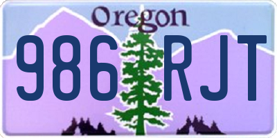 OR license plate 986RJT