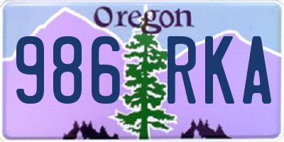 OR license plate 986RKA